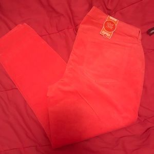 Peach corduroy skinny pants